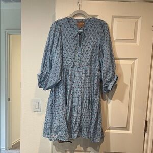 Blue Patterned Women's Dress